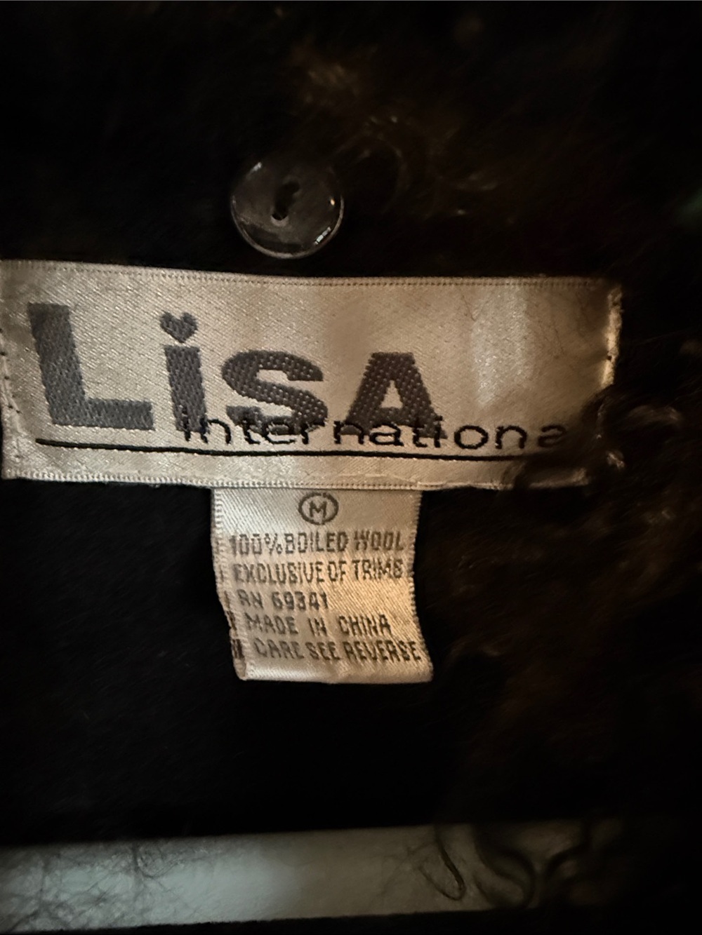 Lisa International Black Jacket with Plush Fur-Trim Collar - Picture 2 of 6